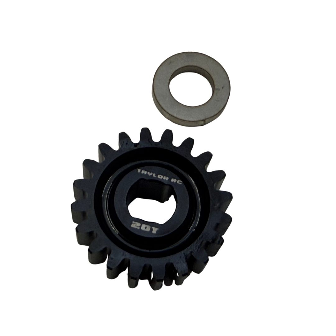 Taylor RC Blackbone pinion gear 20T in black with washer, for Losi 5ive, 5T 2.0 and MCD (for Blackbone bell only)