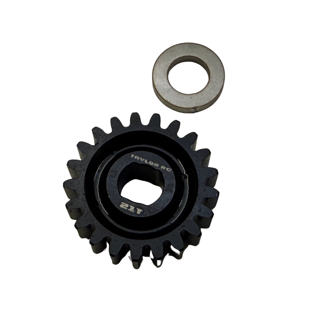 Taylor RC Blackbone pinion gear 21T in black with washer, for Losi 5ive, 5T 2.0 and MCD (for Blackbone bell only)