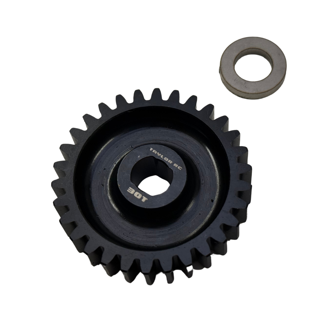 Taylor RC Blackbone pinion gear 30T in black with washer, for Losi 5ive, 5T 2.0 and MCD (for Blackbone bell only)