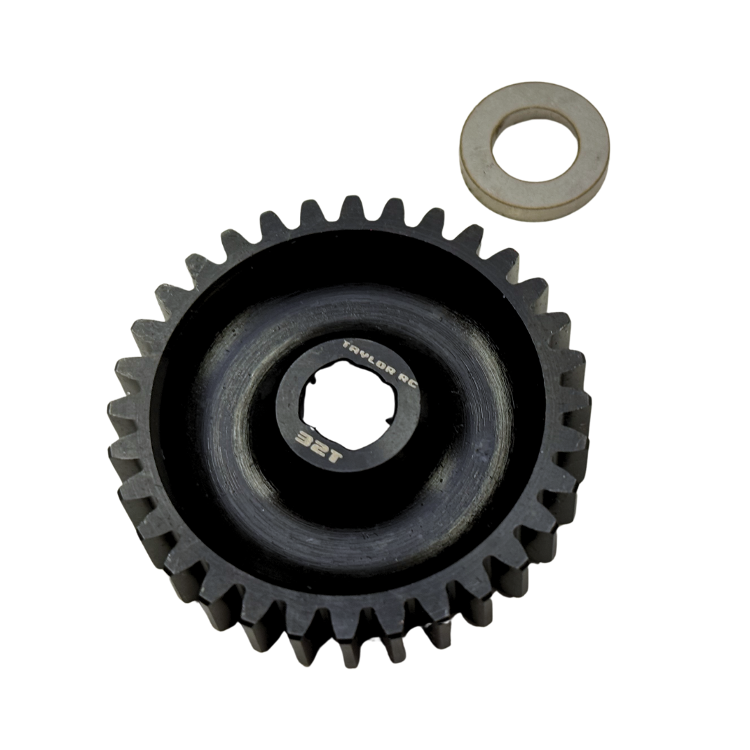 Taylor RC Blackbone pinion gear 32T in black with washer, for Losi 5ive, 5T 2.0 and MCD (for Blackbone bell only)