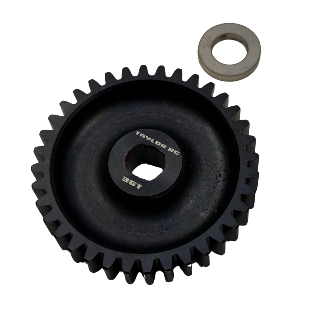 Taylor RC Blackbone pinion gear 36T in black with washer, for Losi 5ive, 5T 2.0 and MCD (for Blackbone bell only)