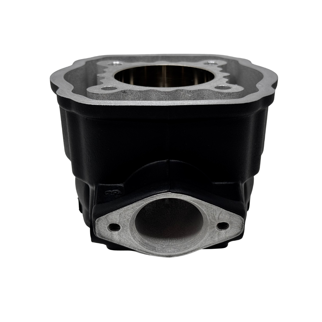 Metal engine cylinder head on a white background