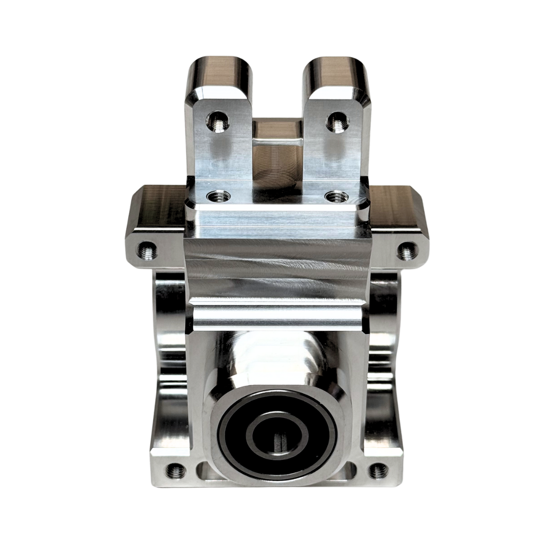 Metal mechanical component on a white background