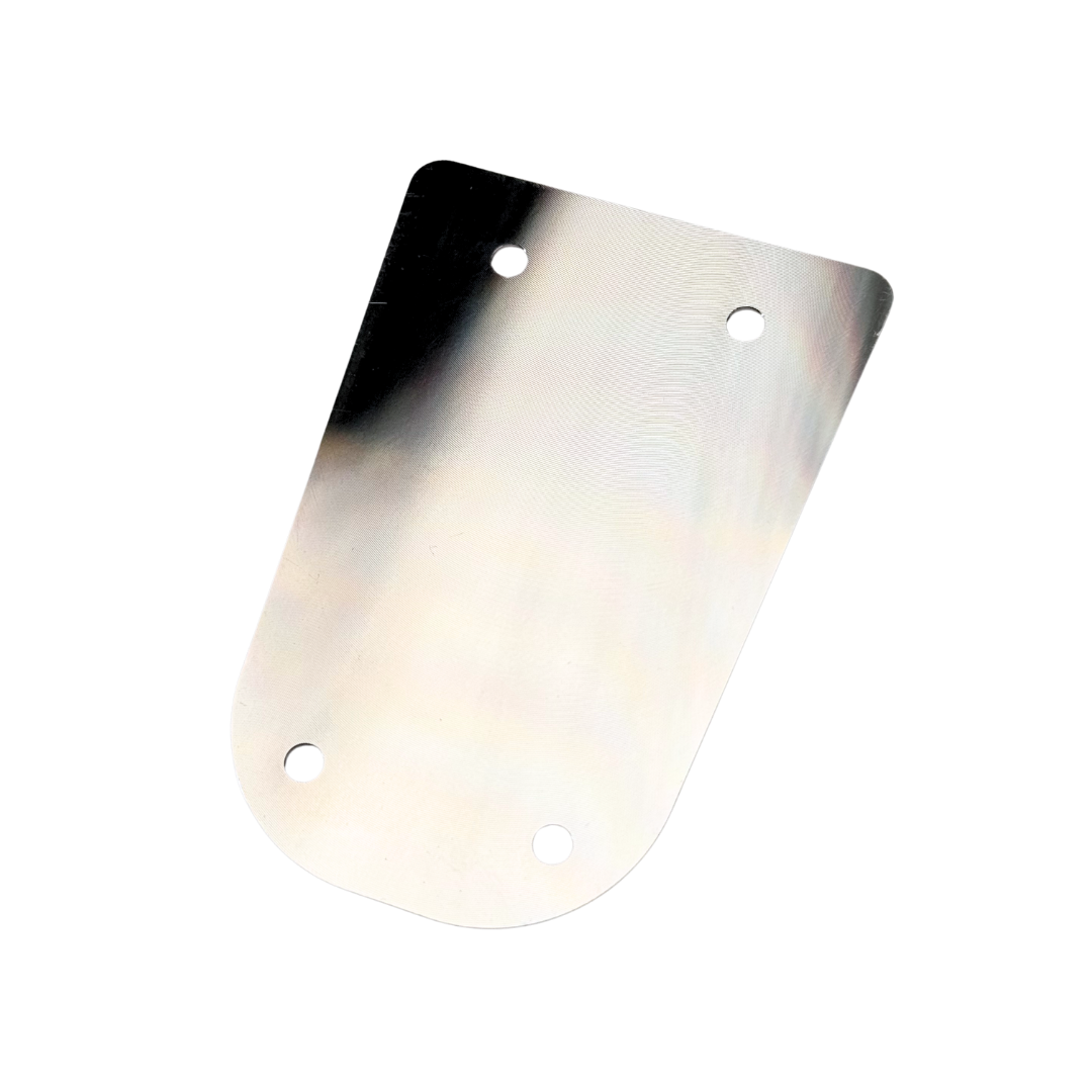 Metallic shield with a gradient finish on a white background