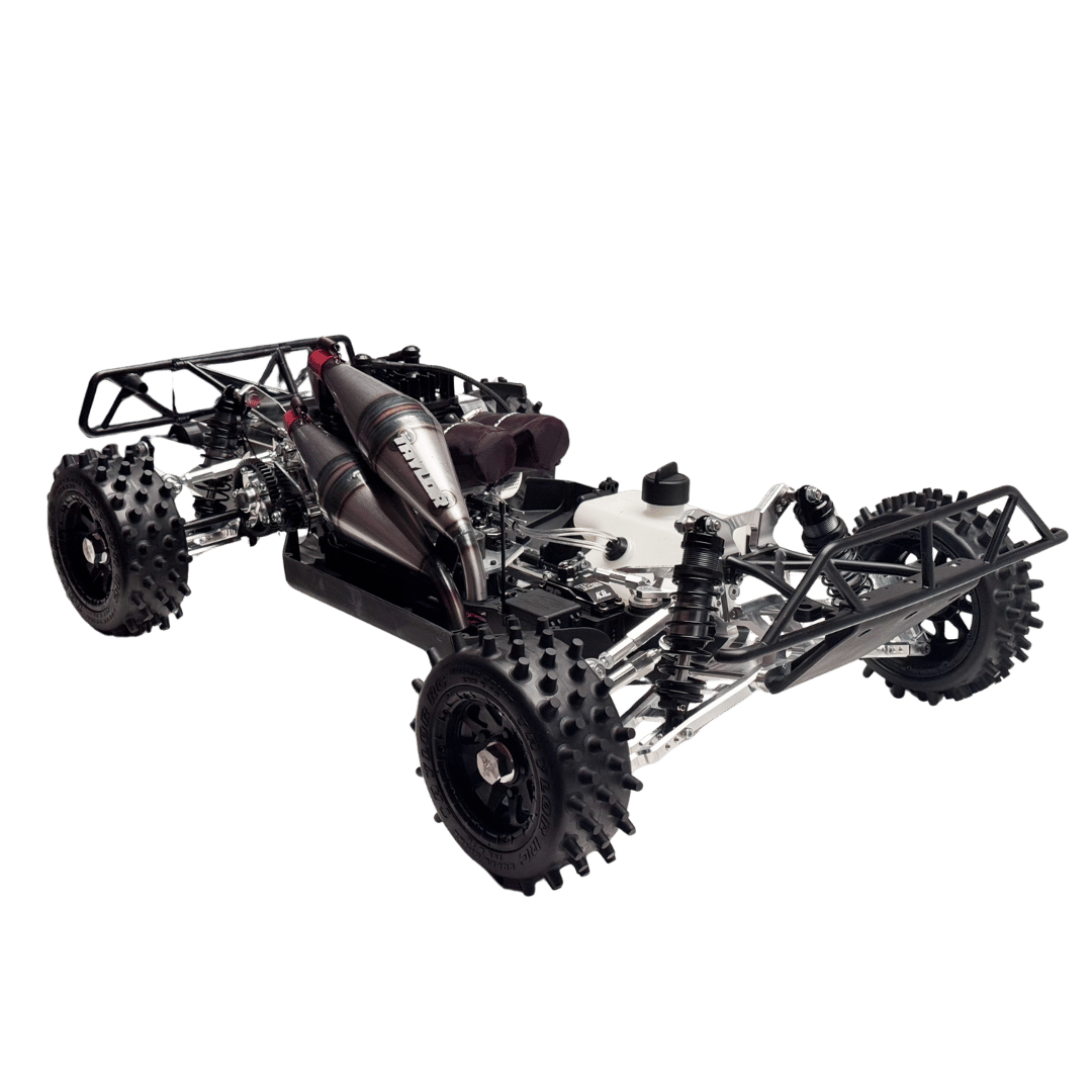Model of a four-wheeled vehicle chassis on a transparent background