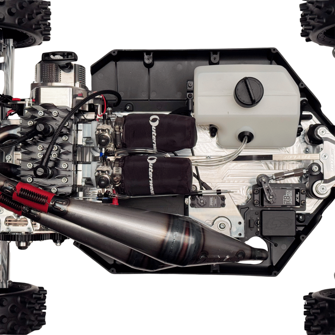 Close-up of a mechanical vehicle component with visible branding on a transparent background