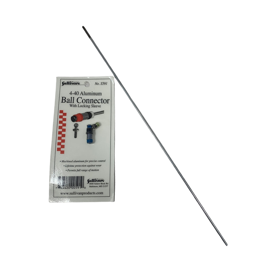 Aluminum ball connector with packaging on a white background