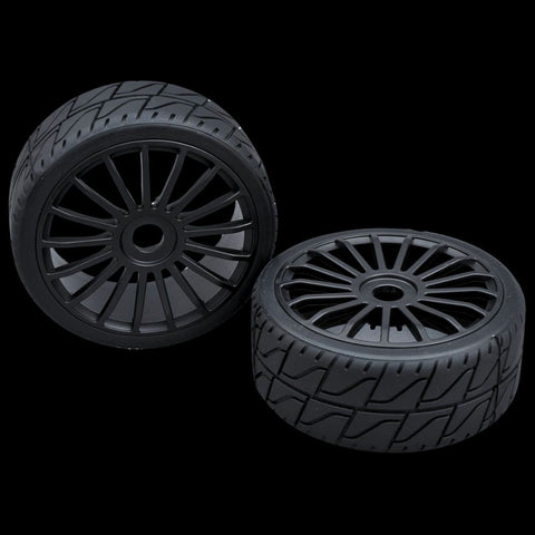 MCD Tyre 180 mm Asphalt + Wheels (Glued)  (One pair)