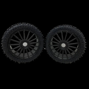 (HD glued) MCD 180mm Astro Max Hard Compound Tyres on Spoke Wheels  (One pair)