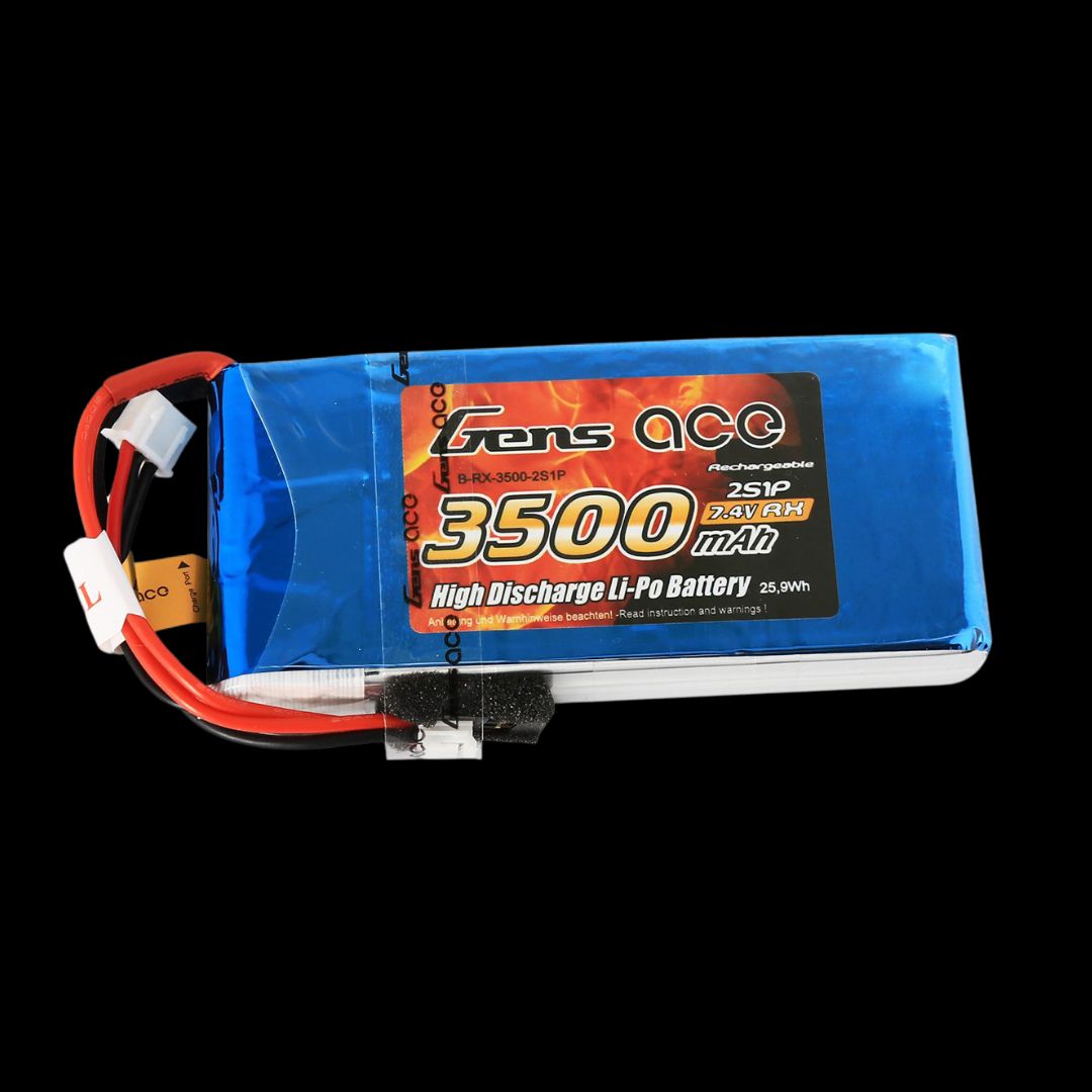 Gens Ace LiPo 2S 7.4V 3500mah Lightweight Rx Battery (also Futaba TX)