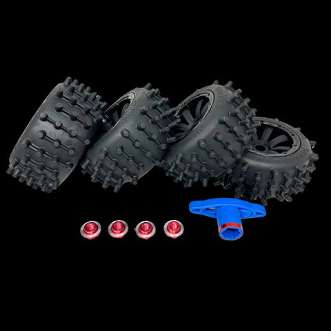 Mad Max Traxxas X-Maxx 186mm Super Hog Spike Wheel/Tyre set with adapt