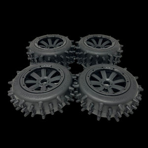 MadMax Super Hog Baja Front/Rear 186mm Spike Wheel/Tyre Set (4)