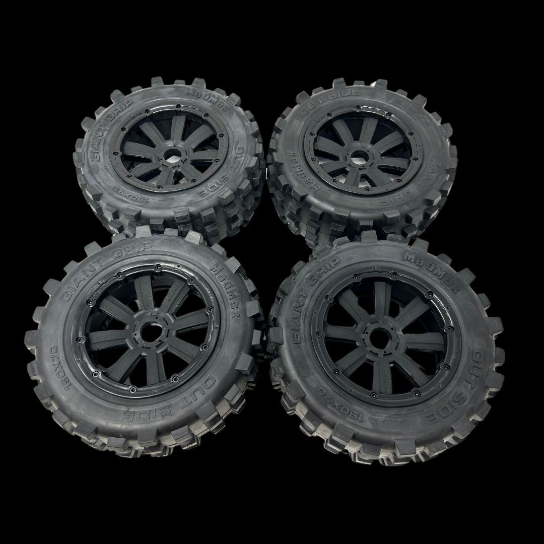 MadMax HD Belted 190mm Giant Grip Knobby Wheel/Tyre Set (4)