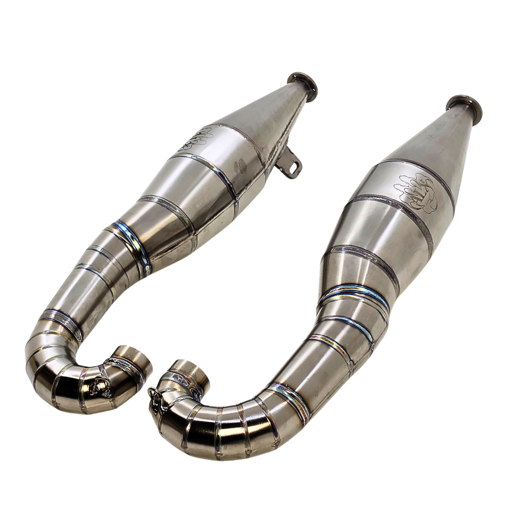 ALX Titanium 80-100cc Custom Baja Twin Exhaust Pipes