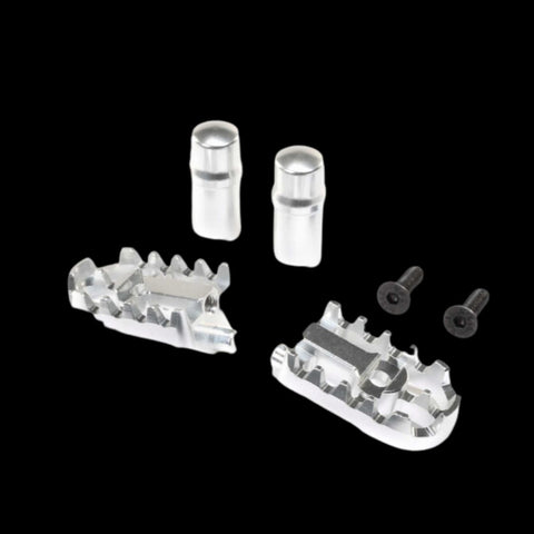 Aluminium Foot Pegs, Silver: Promoto-MXZ-LOS361001