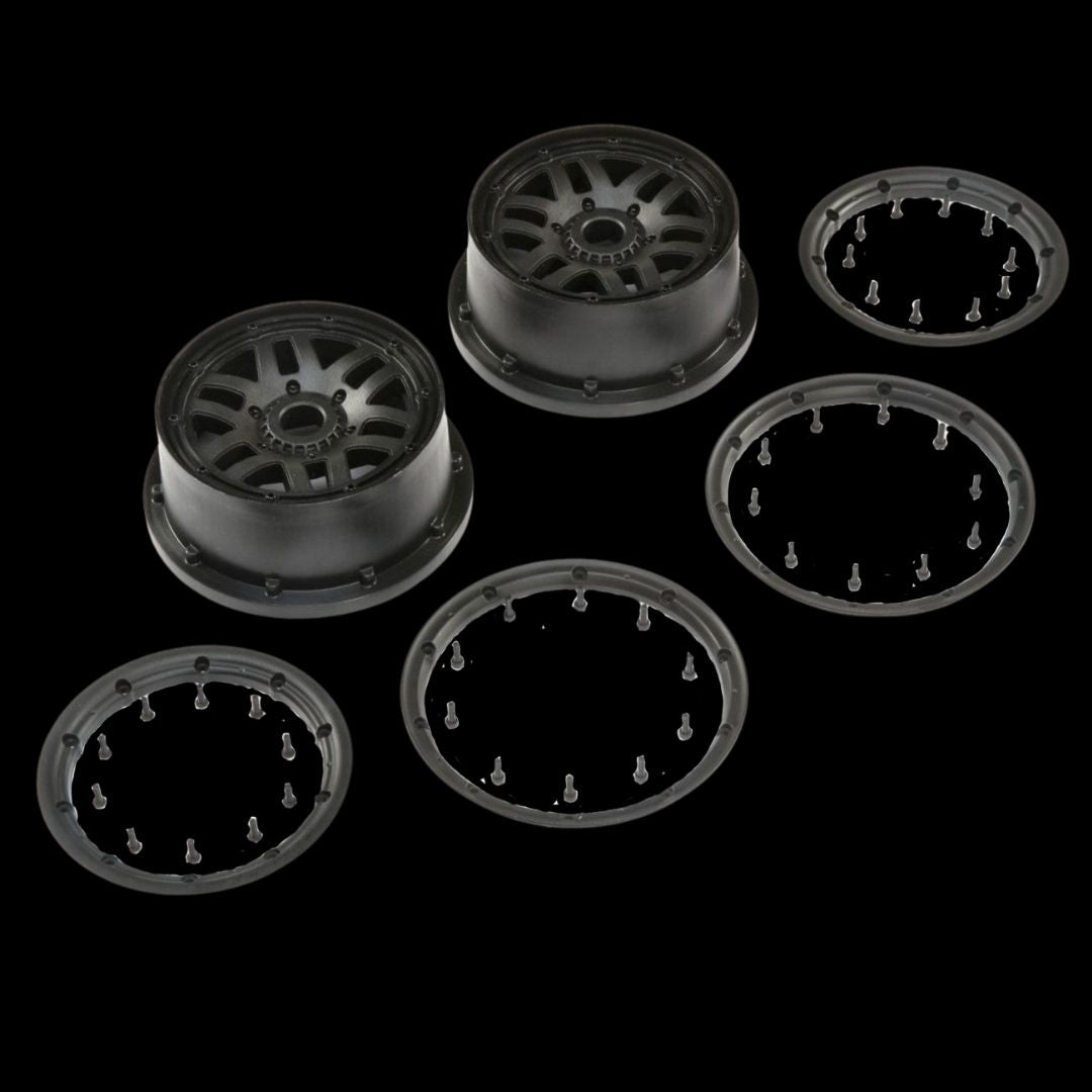 thumbnail image 2 of Losi 1/5 Scale White Wheels & Beadlock Set For 5ive-T 2.0 RC Car - 24mm Hex, 2 Wheels LOS45026 2 of 12