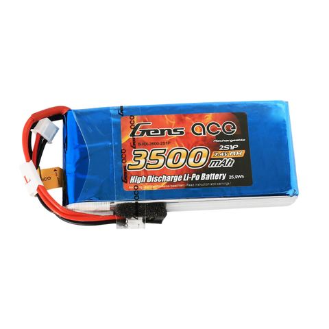 Gens Ace LiPo 2S 7.4V 3500mah Lightweight Rx Battery