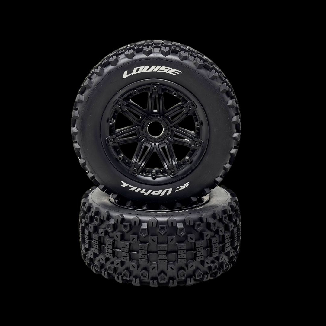 Louise RC Uphill 189mm Off-Road Wheels/Tyres 24mm Hex Black (pair)