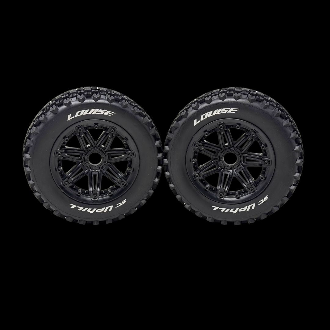 Louise RC Uphill 189mm Off-Road Wheels/Tyres 24mm Hex Black (pair)