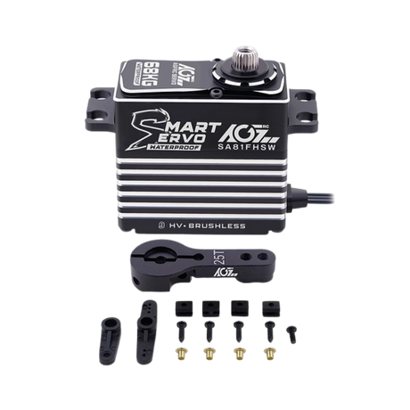 Smart servo with additional parts on a white background