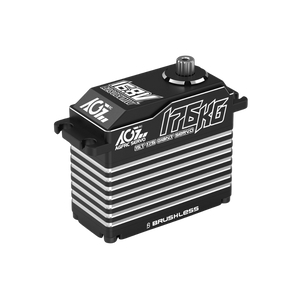 Servo motor with branding on a white background