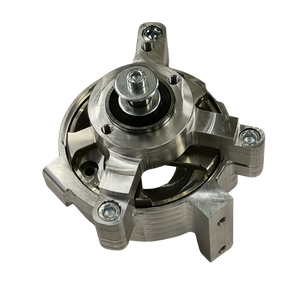 Metal mechanical component on a white background