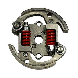 Mechanical clutch with red springs on a white background