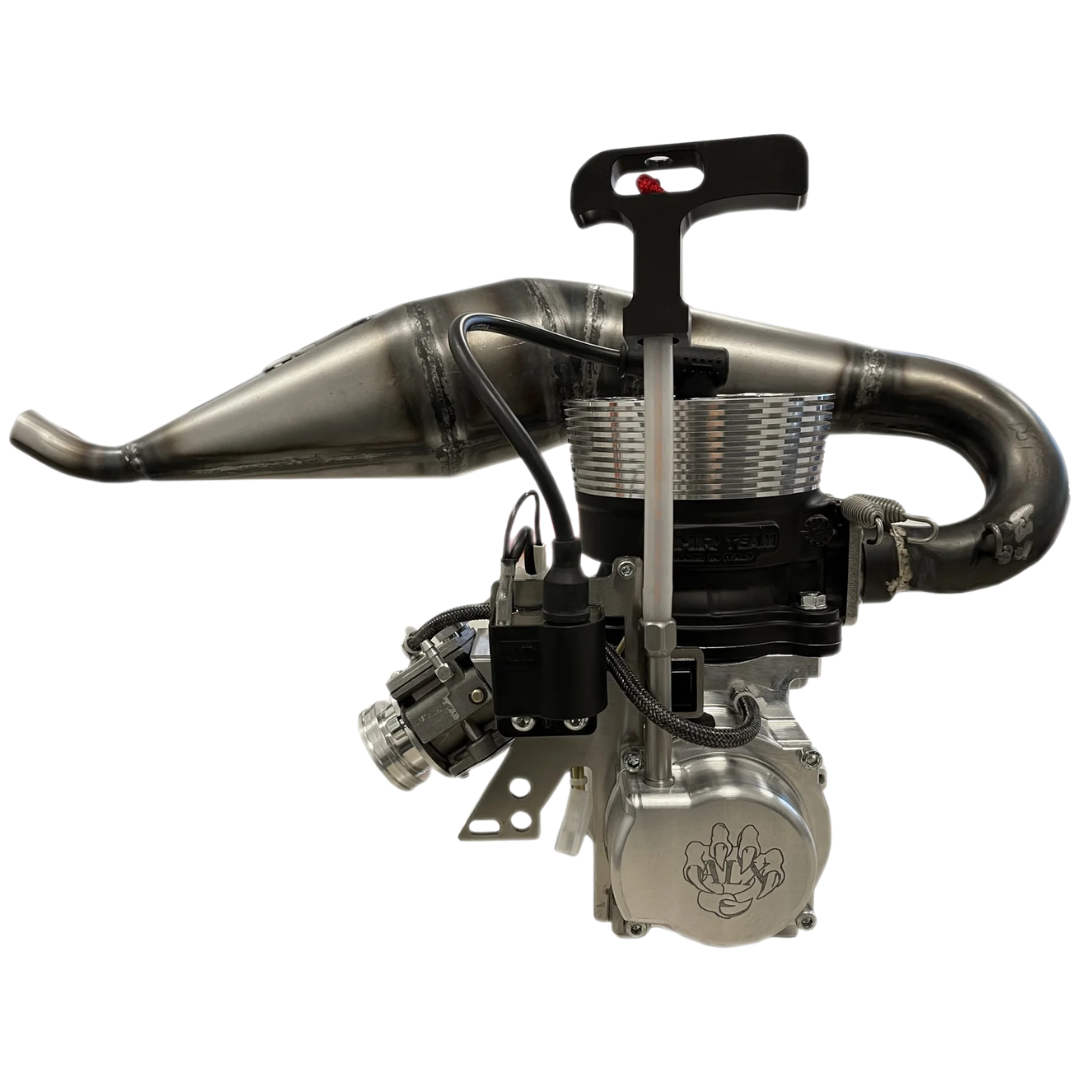 ALX 71 Performante engine kit in raw finish, back view with exhaust pipe