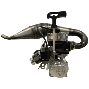 ALX 71 Performante engine kit in raw finish, back view with exhaust pipe