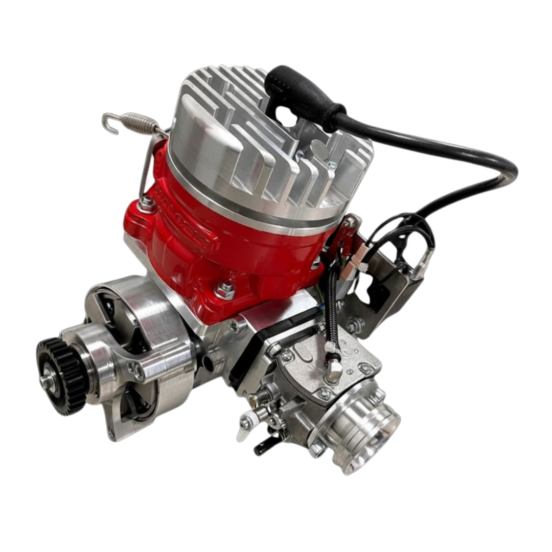 Model Car engine on a black background