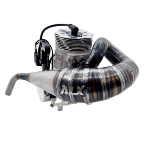 Front angled view of ALX Brutale 96cc Malossi GSR46 GoPed engine kit
