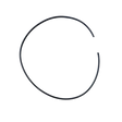 ALX crank case O-ring, black rubber sealing ring shown flat