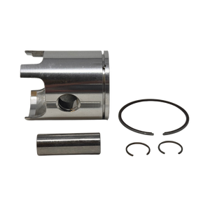 Mechanical components including a cylindrical metal part and two spring washers on a white background