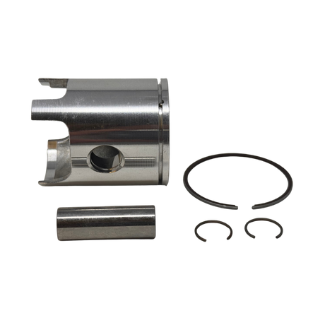 Mechanical components including a cylindrical metal part and two spring washers on a white background