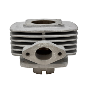 Metal engine cylinder head on a white background