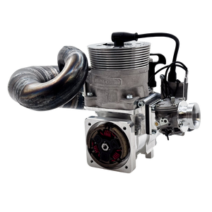 ALX Performante 71cc Malossi GSR46 GoPed engine kit shown at an angle with exhaust pipe fitted