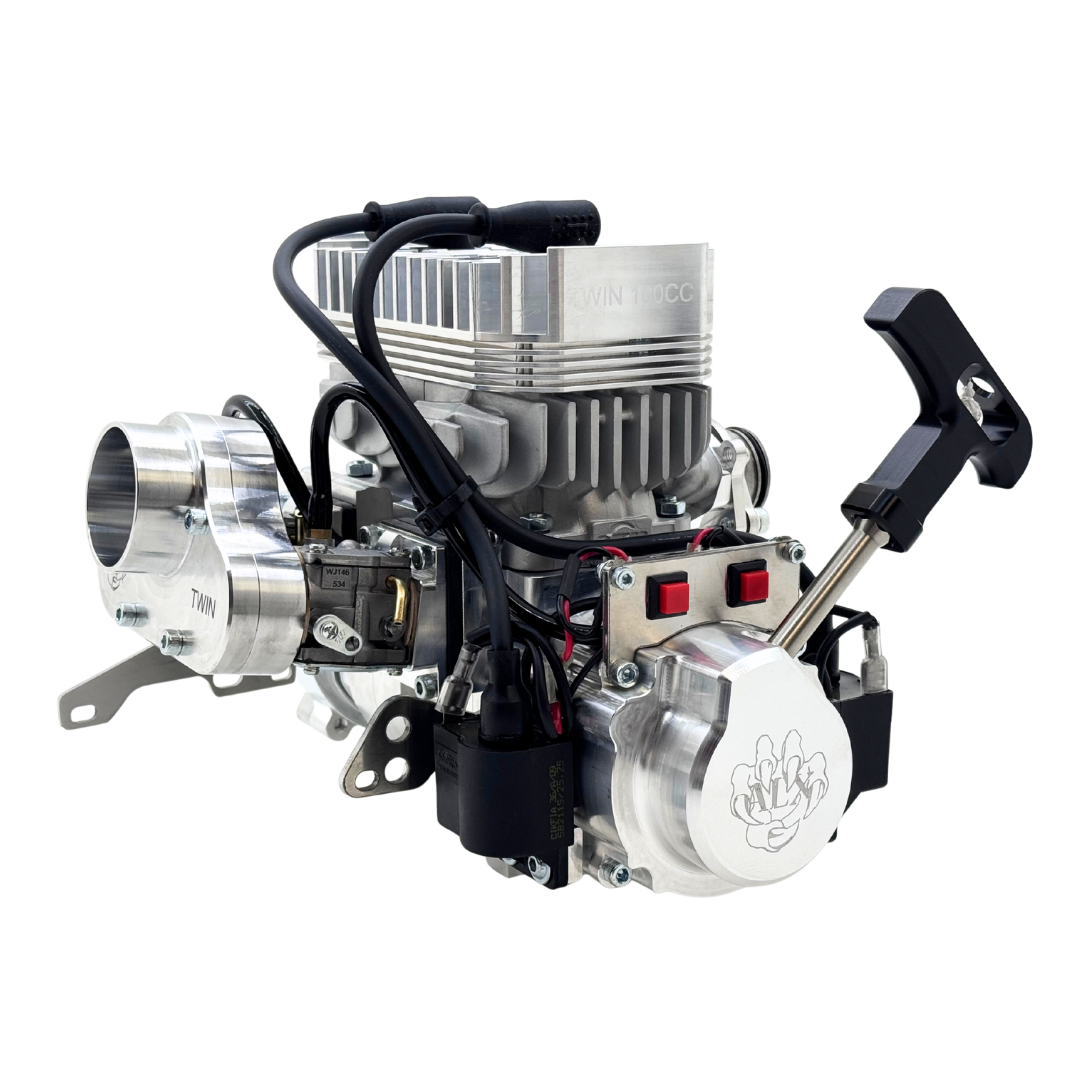 Engine or motor assembly on a white background