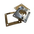 Metal gasket and oil-resistant gasket on a white background