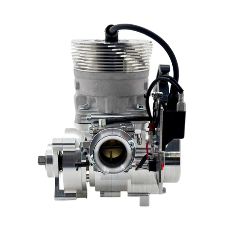 RC car engine block on a white background