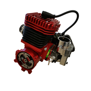 Red engine on a white background