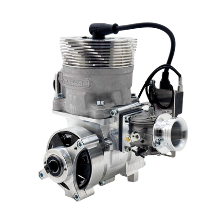 Engine block with various components on a white background