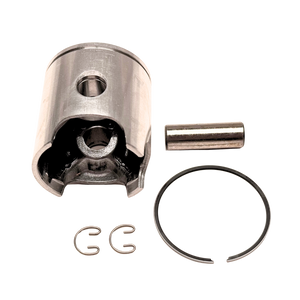 Mechanical parts including a cylindrical component, a pin, and two washers on a white background