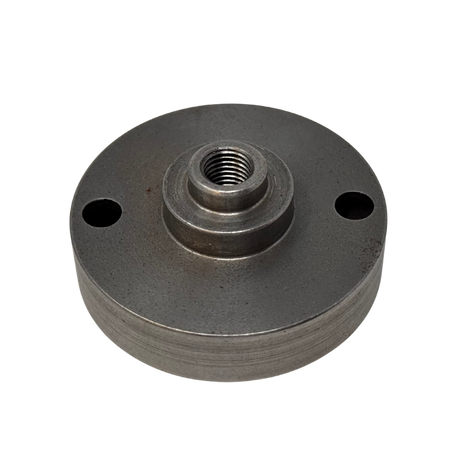 Metal mechanical component on a white background