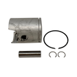 Piston and piston rings on a white background