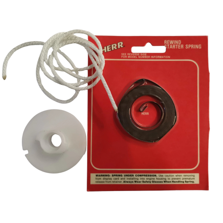 Herr rewind starter spring with packaging on a white background