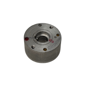 Metal mechanical component on a white background