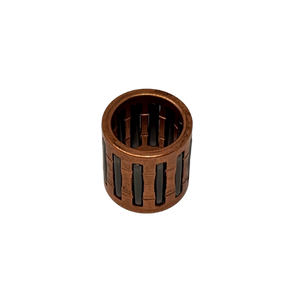 Copper metal pin bearing on a white background