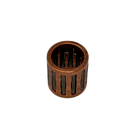 Copper metal pin bearing on a white background
