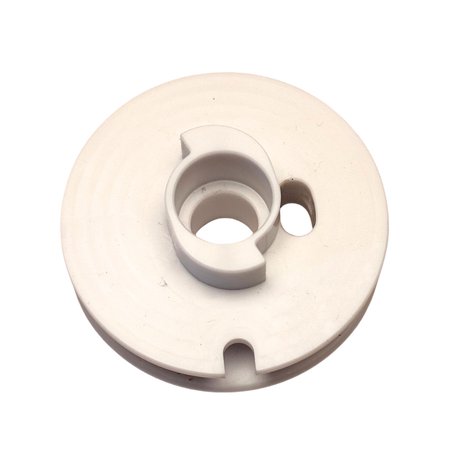 White plastic component on a white background