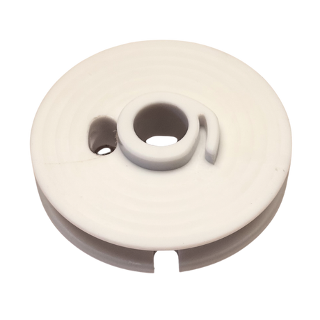 White plastic component on a white background